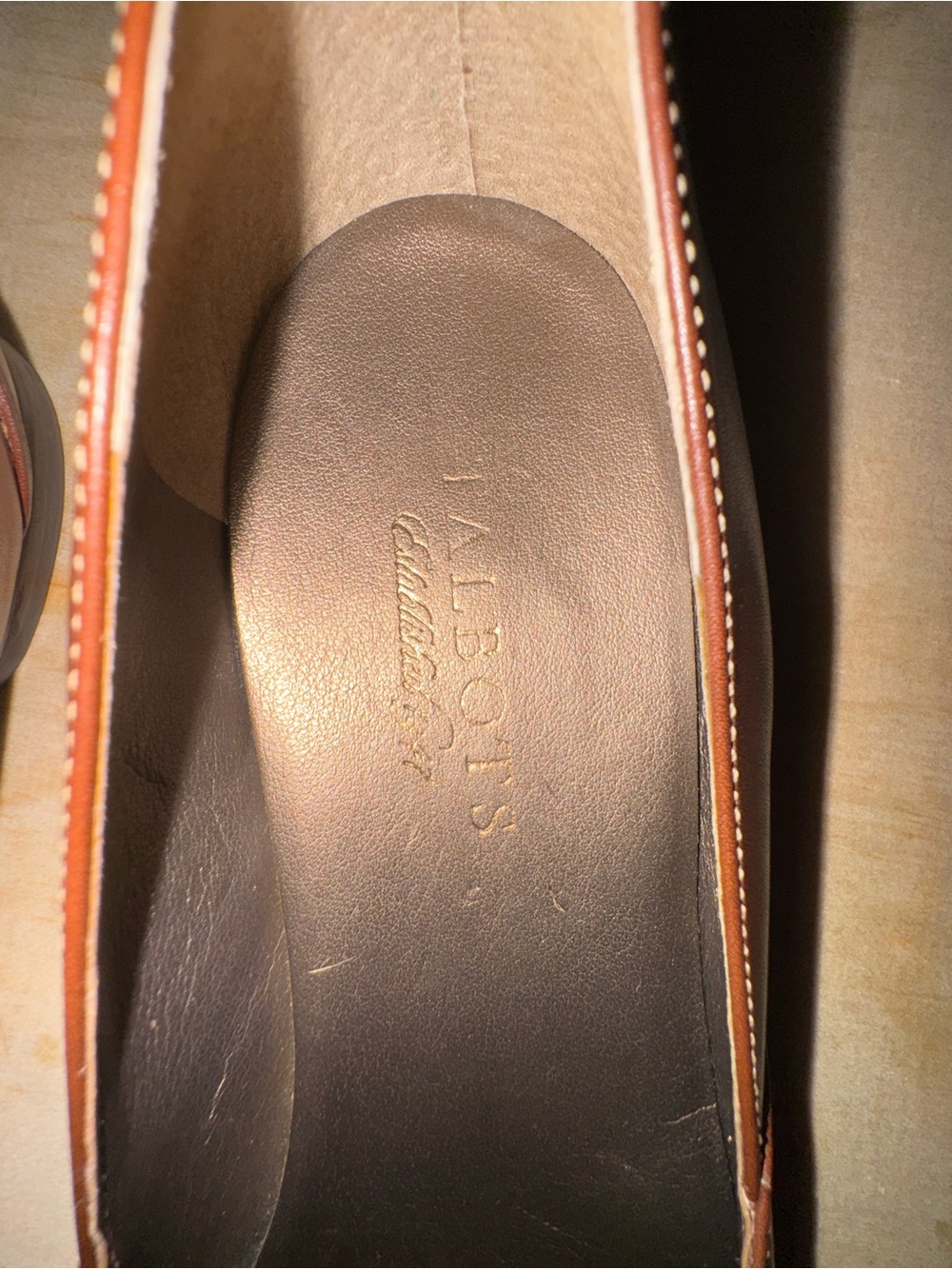Talbots Brown and Tan Leather Loafer Slip-On